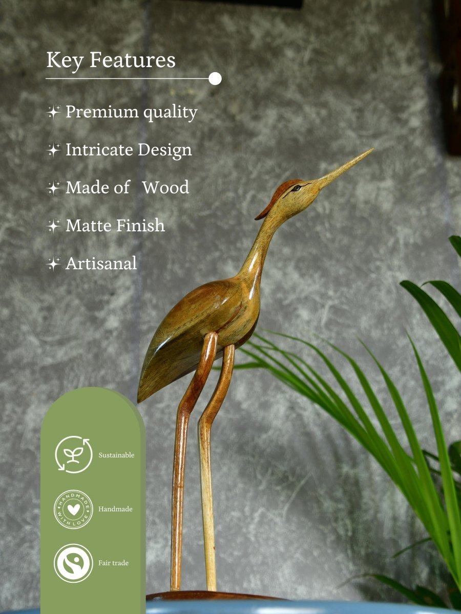 Sowpeace Hand-Carved Flamingo: Tropical Elegance on Your Tabletop