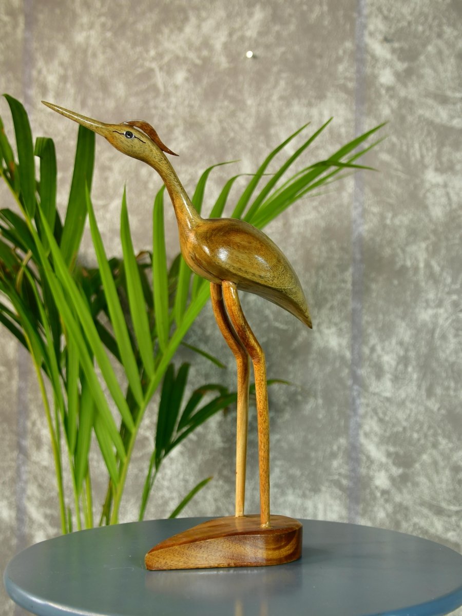 Sowpeace Hand-Carved Flamingo: Tropical Elegance on Your Tabletop