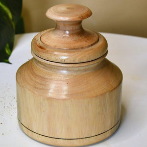 Sowpeace Hand - Carved Lidded Jar: Rustic Charm & Organized Elegance - Wooden utensil - Sowpeace - Sowpeace Hand - Carved Lidded Jar: Rustic Charm & Organized Elegance - Wood - WSJR - WDU - TT - Sowpeace