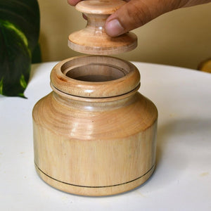 Sowpeace Hand - Carved Lidded Jar: Rustic Charm & Organized Elegance - Wooden utensil - Sowpeace - Sowpeace Hand - Carved Lidded Jar: Rustic Charm & Organized Elegance - Wood - WSJR - WDU - TT - Sowpeace