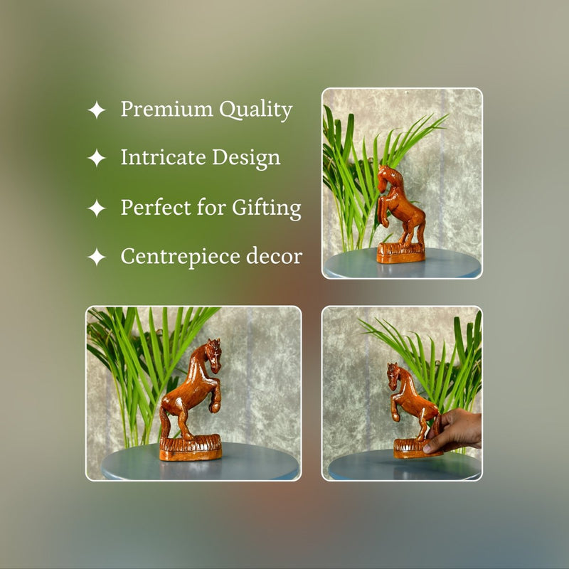 Sowpeace Hand-carved Wooden Horse: Gallop into Decor – view 3