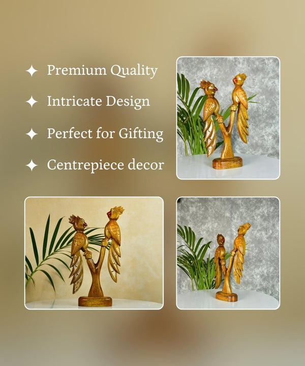 Sowpeace Hand Carved Wooden Parrot Set — image 3