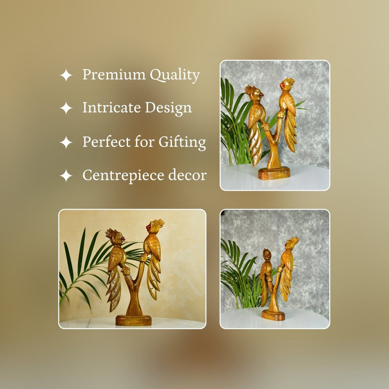 Sowpeace Hand Carved Wooden Parrot Set – view 3