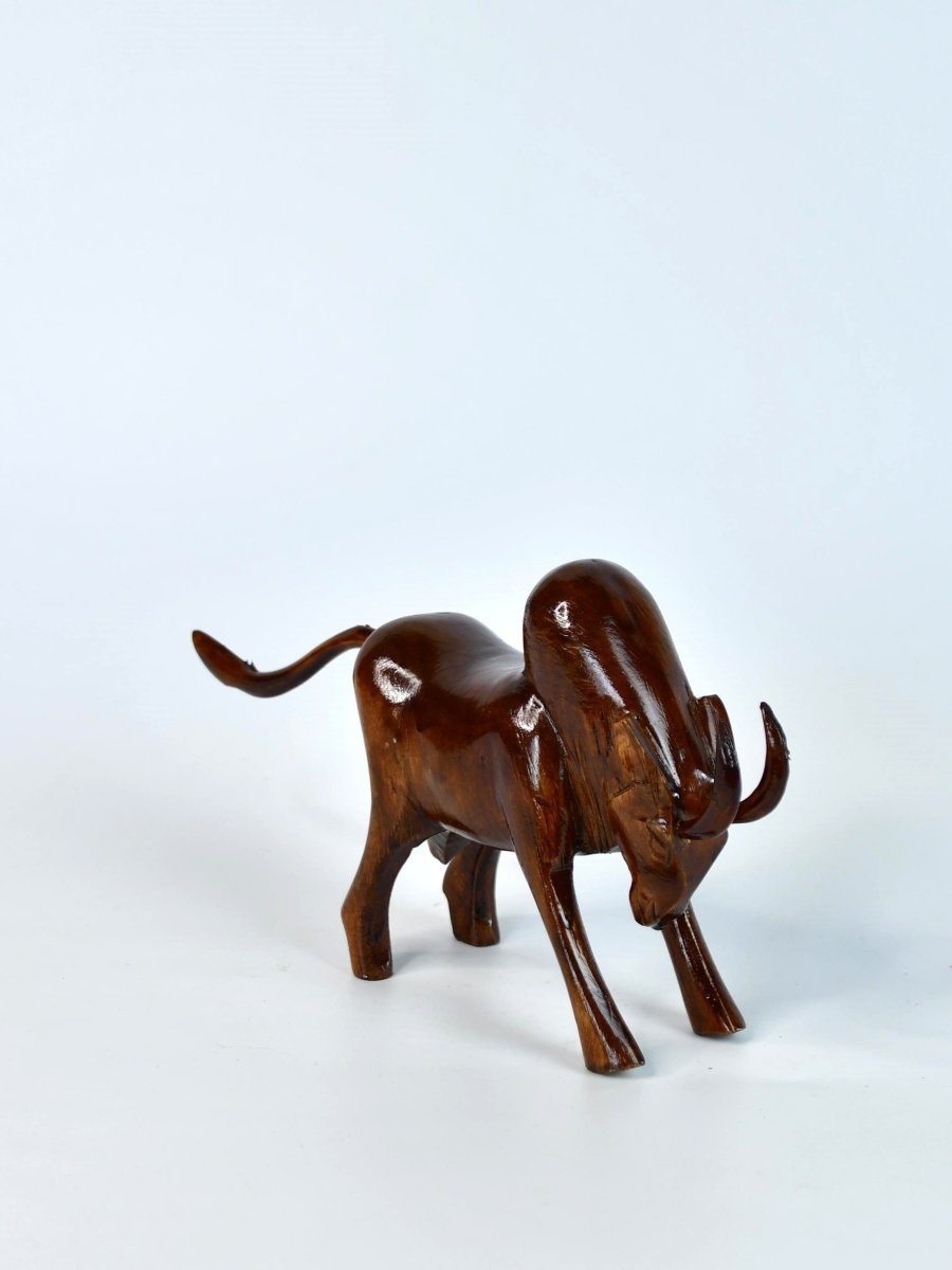 Sowpeace Handcarved wooden large bull: Artisan Home Decor