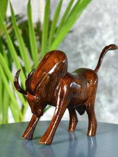 Sowpeace Handcarved wooden large bull: Artisan Home Decor