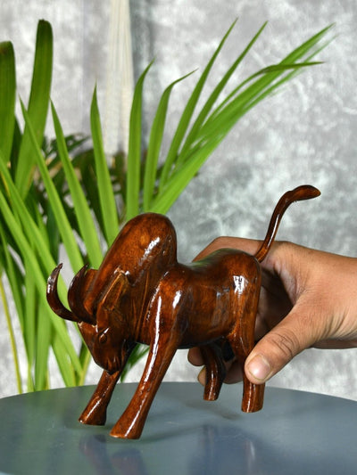 Sowpeace Handcarved wooden large bull: Artisan Home Decor