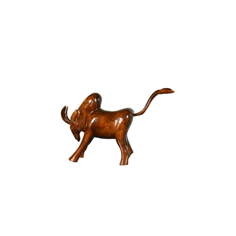 Sowpeace Handcarved wooden large bull: Artisan Home Decor – view 7