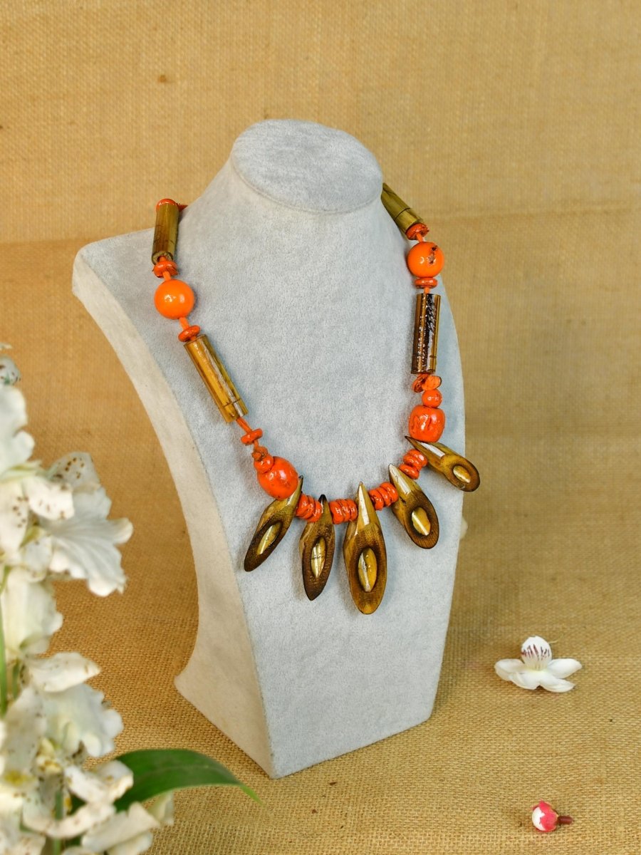 Sowpeace Handcrafted Bamboo Slice Necklace: Traditional Elegance Redefined