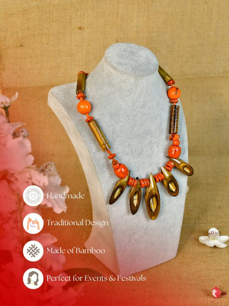 Sowpeace Handcrafted Bamboo Slice Necklace: Traditional Elegance Redefined – view 6