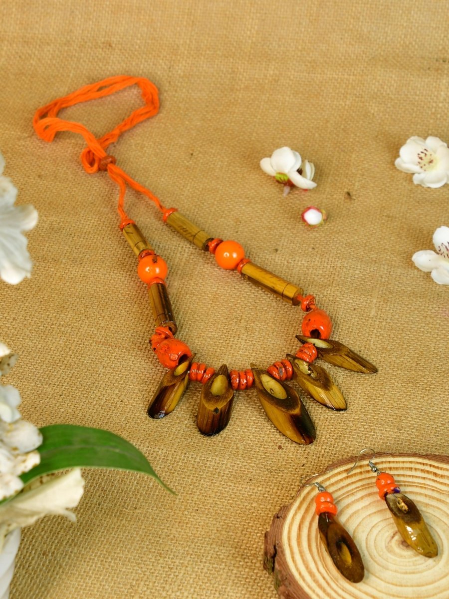 Sowpeace Handcrafted Bamboo Slice Necklace: Traditional Elegance Redefined - Necklace - SOWPEACE - Sowpeace Handcrafted Bamboo Slice Necklace: Traditional Elegance Redefined - Bamb - Neck - Bamb - BC - Sowpeace