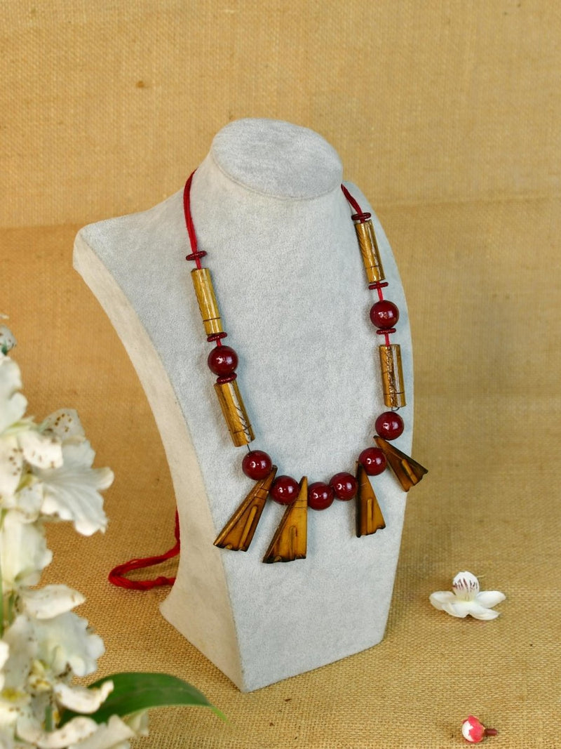 Sowpeace Handcrafted Bamboo Triangle Necklace: Artistic Tradition in Style – view 3