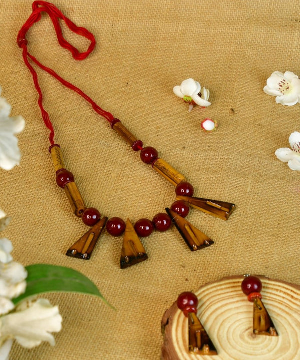 Sowpeace Handcrafted Bamboo Triangle Necklace: Artistic Tradition in Style — image 2
