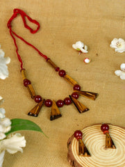 Sowpeace Handcrafted Bamboo Triangle Necklace: Artistic Tradition in Style - Additional View