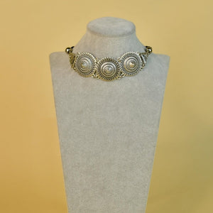 Sowpeace Handcrafted German Silver Choker: Circles and Triangles Design - Choker - SOWPEACE - Sowpeace Handcrafted German Silver Choker: Circles and Triangles Design - Chok - Neck - GS - CR - Sowpeace