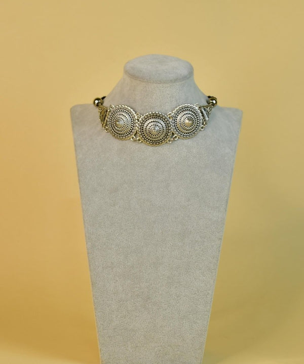 Sowpeace Handcrafted German Silver Choker: Circles and Triangles Design — image 5