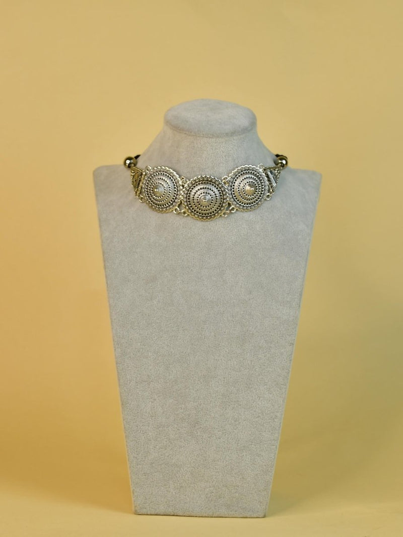 Sowpeace Handcrafted German Silver Choker: Circles and Triangles Design – view 5