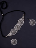 Sowpeace Handcrafted German Silver Choker: Circles and Triangles Design - Choker - SOWPEACE - Sowpeace Handcrafted German Silver Choker: Circles and Triangles Design - Chok - Neck - GS - CR - Sowpeace