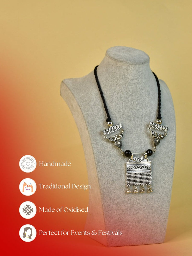 Sowpeace Handcrafted German Silver Choker: Peacock and Abstract Design – view 7