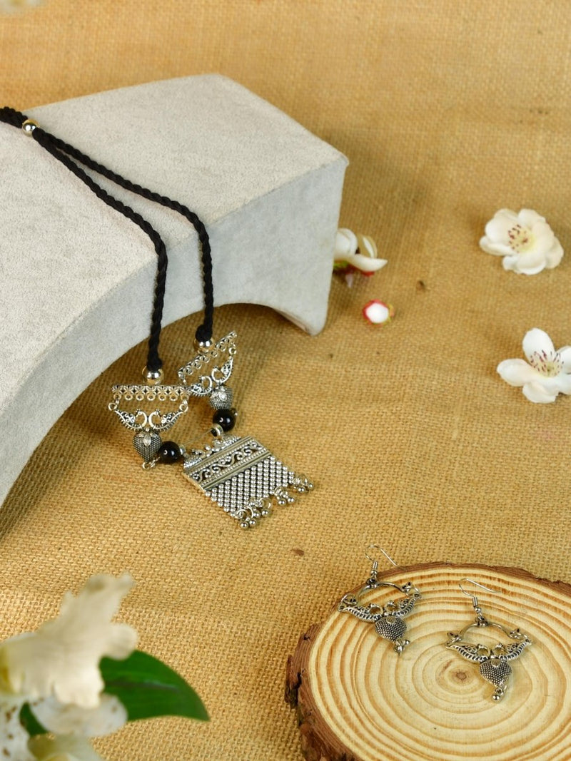 Sowpeace Handcrafted German Silver Choker: Peacock and Abstract Design – view 1