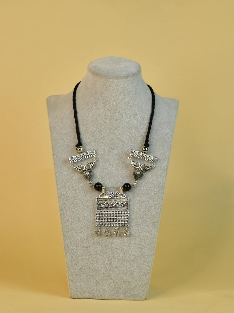 Sowpeace Handcrafted German Silver Choker: Peacock and Abstract Design – view 5