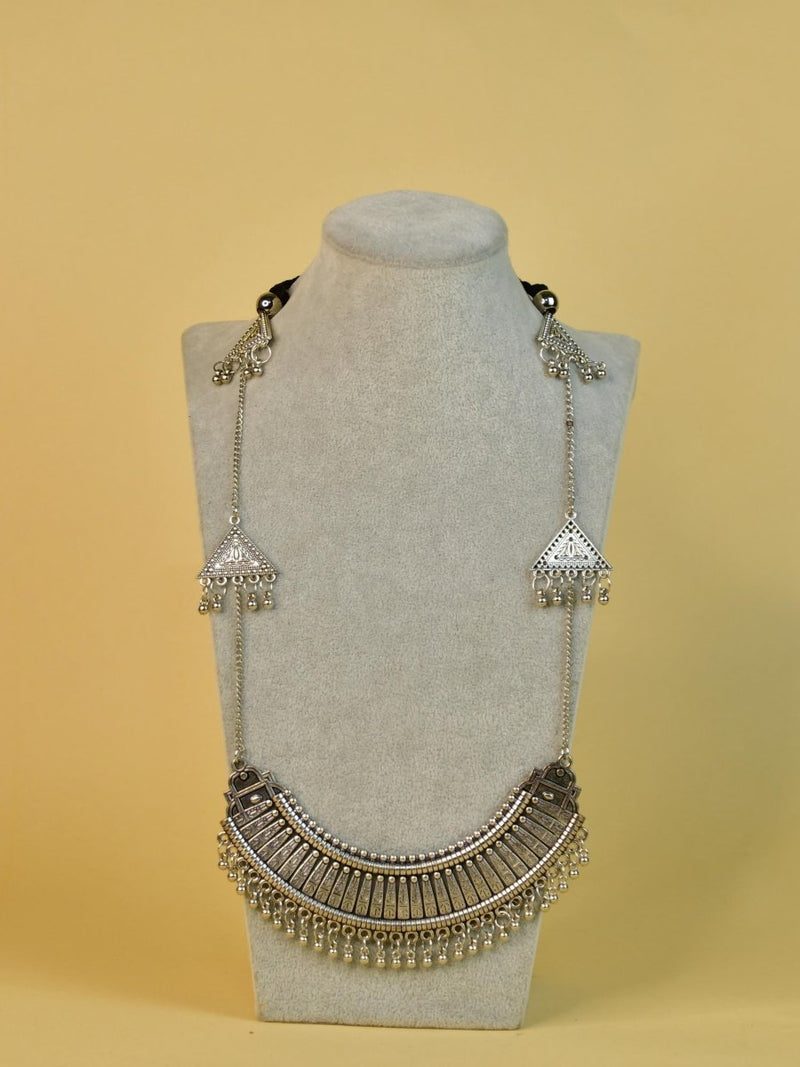 Sowpeace Handcrafted German Silver Long Choker: Four Triangle Design – view 5