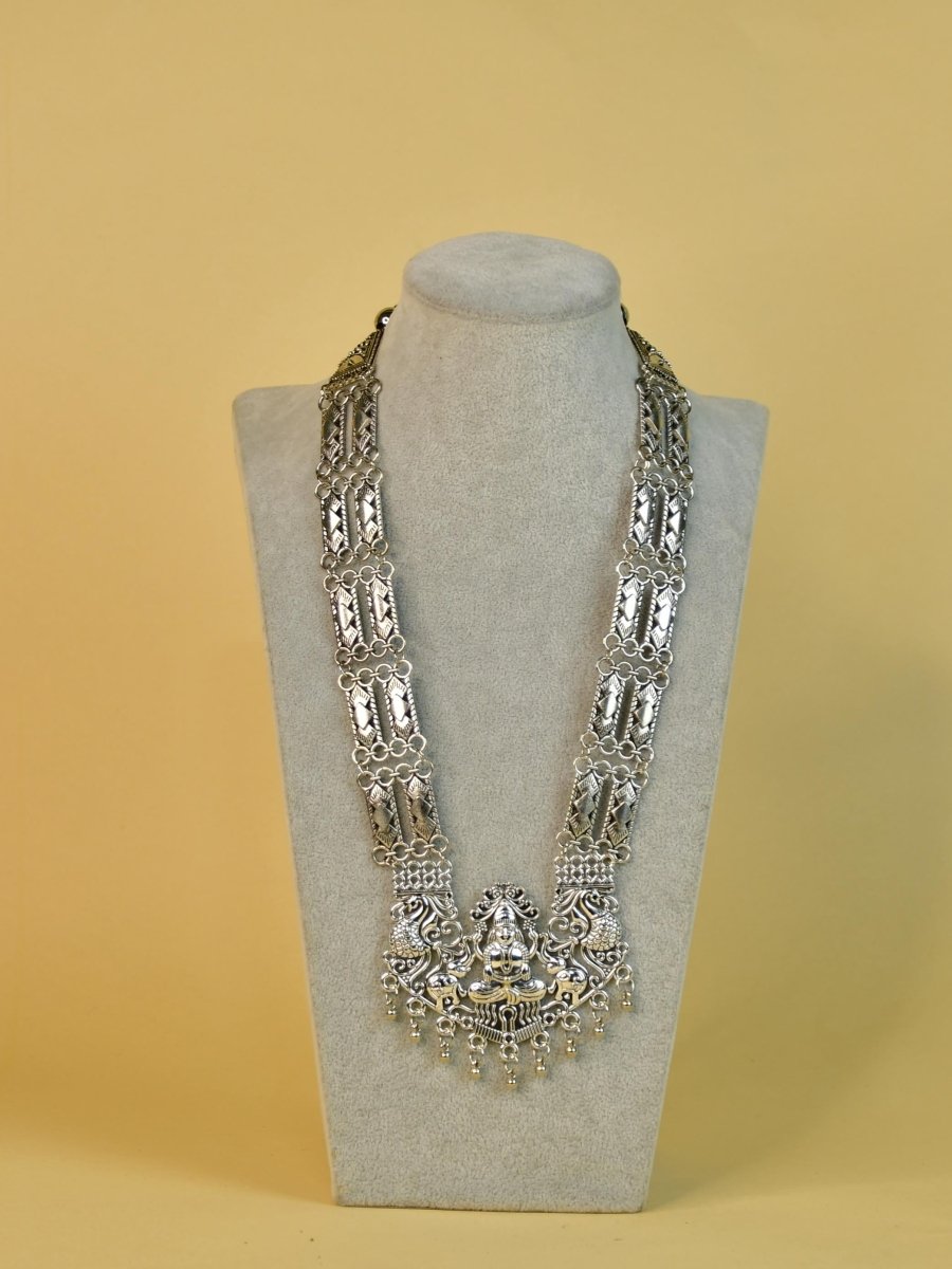 Sowpeace Handcrafted German Silver Necklace: God Figurine with Peacocks - Necklace - SOWPEACE - Sowpeace Handcrafted German Silver Necklace: God Figurine with Peacocks - Peta - Neck - GS - PCGF - Sowpeace