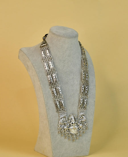 Sowpeace Handcrafted German Silver Necklace: God Figurine with Peacocks