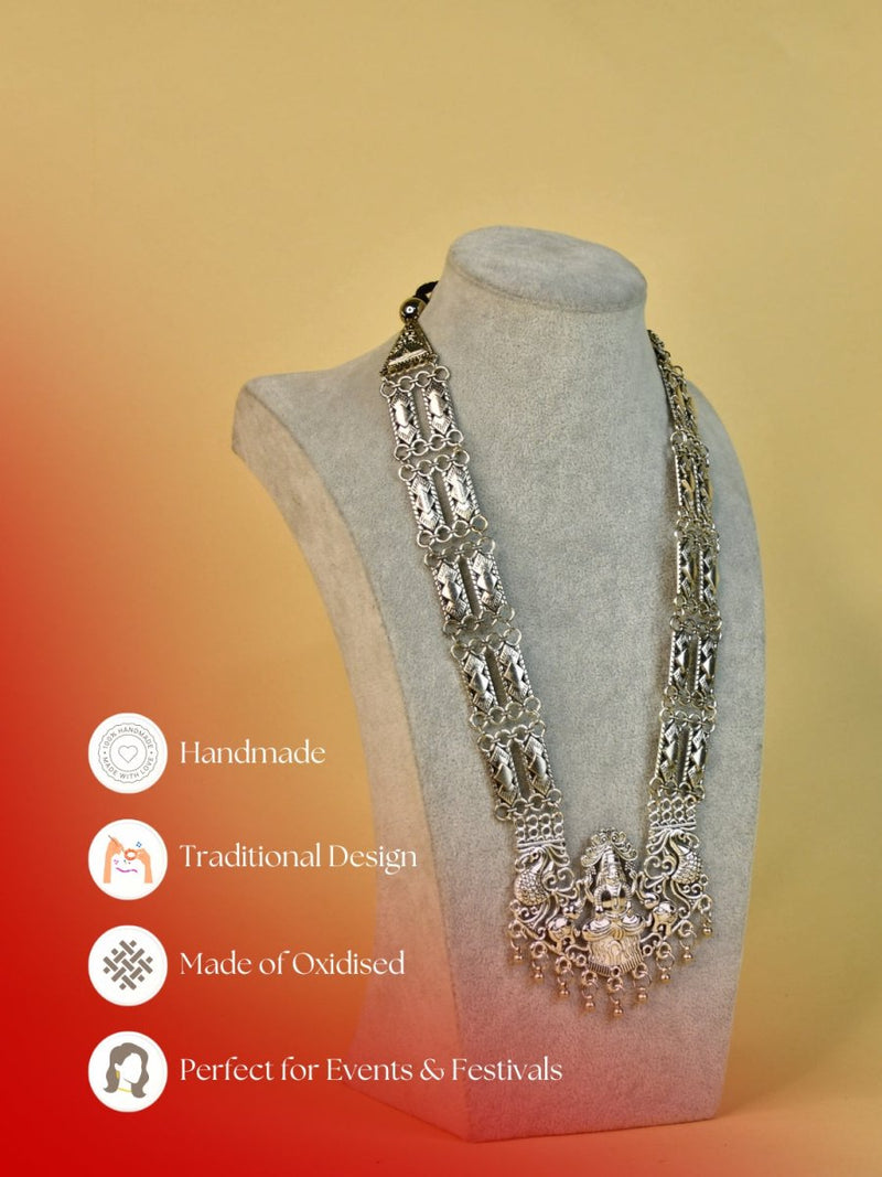 Sowpeace Handcrafted German Silver Necklace: God Figurine with Peacocks – view 7