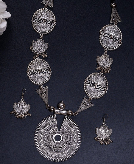 Sowpeace Handcrafted German Silver Necklace: Mandala Sun Design