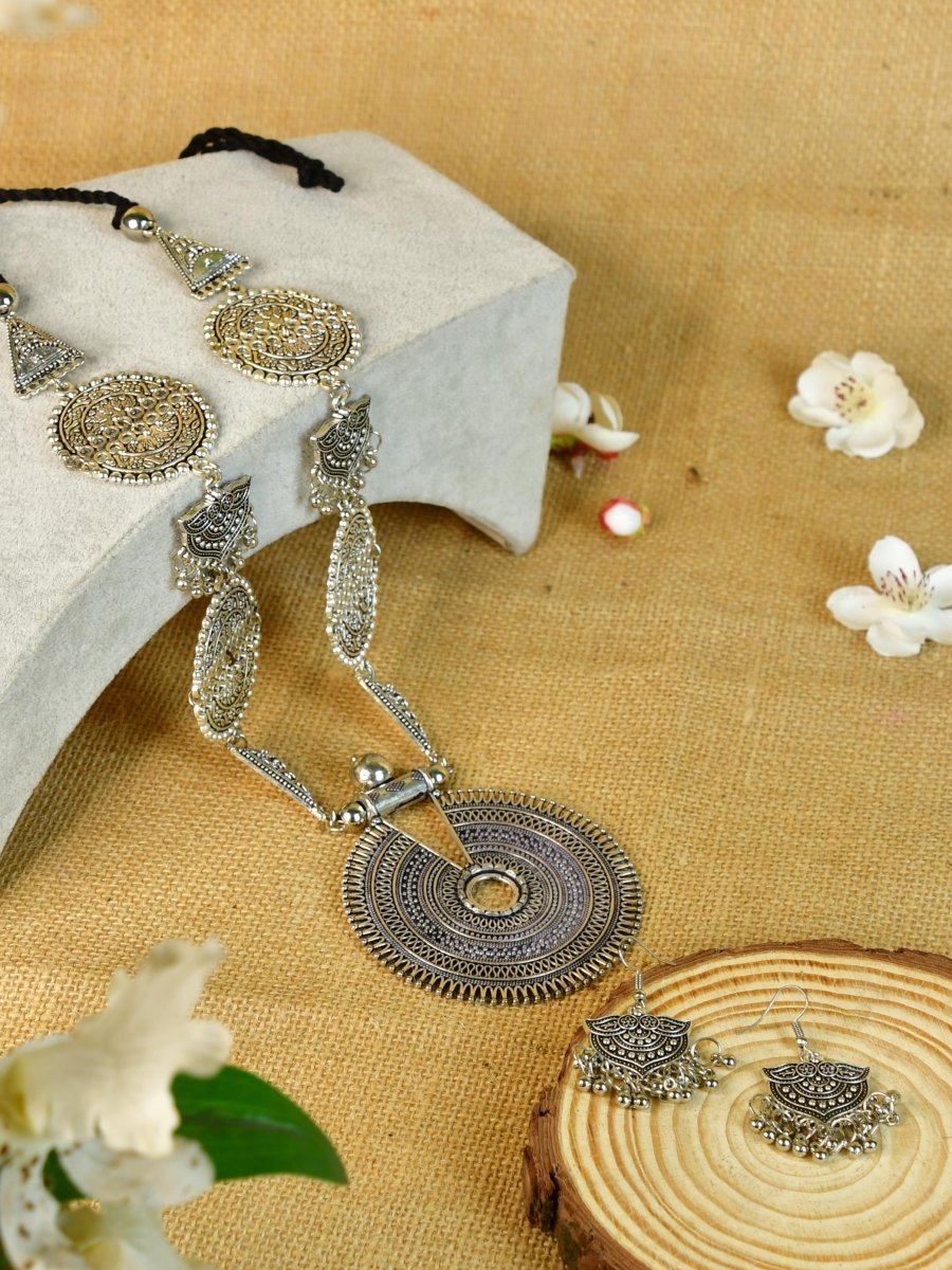 Sowpeace Handcrafted German Silver Necklace: Mandala Sun Design