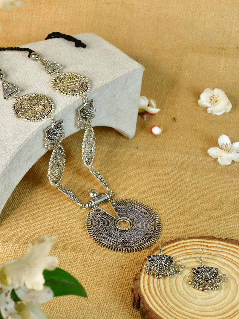 Sowpeace Handcrafted German Silver Necklace: Mandala Sun Design – view 1