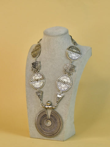 Vastu Principles for Sowpeace Handcrafted German Silver Necklace: Mandala Sun Design