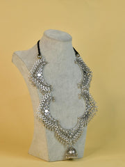 Sowpeace Handcrafted German Silver Necklace: Oxidized Floral Petal Design - Additional View