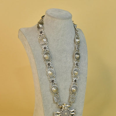 Sowpeace Handcrafted German Silver Necklace: Sun and Flower Design