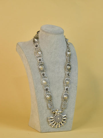 Sowpeace Handcrafted German Silver Necklace: Sun and Flower Design - Additional View