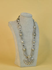 Sowpeace Handcrafted German Silver Necklace: Sun and Flower Design - Additional View