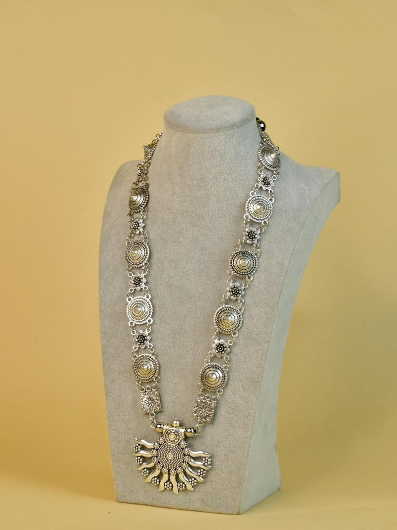 Sowpeace Handcrafted German Silver Necklace: Sun and Flower Design – view 5