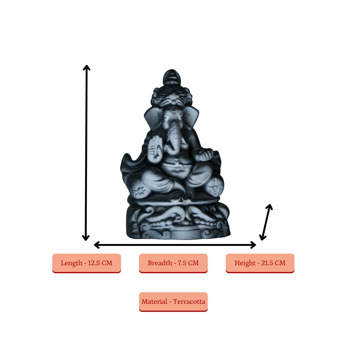 Sowpeace Handcrafted Terracotta Ganesh Tabletop: Elegant Home Decor - terracotta tabletop - Sowpeace - God Idols - Terracotta
