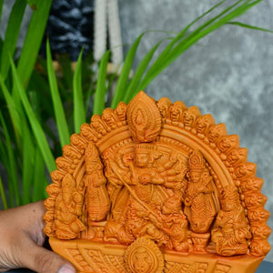 Sowpeace Handmade Terracotta Durga: Artisan Tabletop Decor - terracotta tabletop - Sowpeace - Sowpeace Handmade Terracotta Durga: Artisan Tabletop Decor - Terr - Terr - TT - THDS - Sowpeace