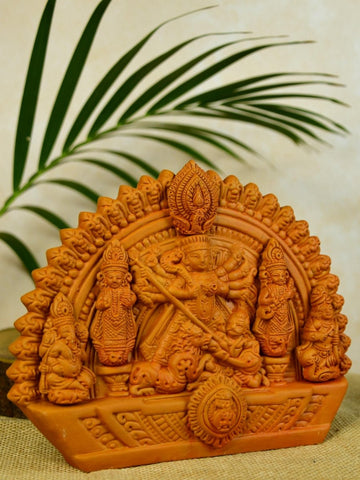 Sowpeace Handmade Terracotta Durga: Artisan Tabletop Decor - terracotta tabletop - Sowpeace - Sowpeace Handmade Terracotta Durga: Artisan Tabletop Decor - Terr - Terr - TT - THDS - Sowpeace