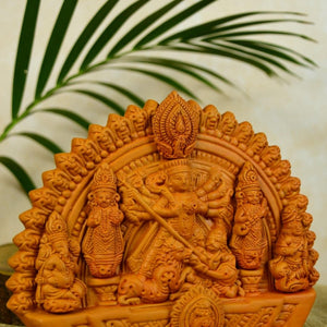 Sowpeace Handmade Terracotta Durga: Artisan Tabletop Decor - terracotta tabletop - Sowpeace - Sowpeace Handmade Terracotta Durga: Artisan Tabletop Decor - Terr - Terr - TT - THDS - Sowpeace