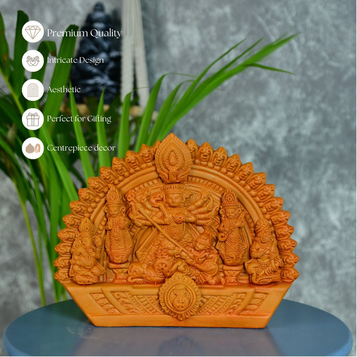 Sowpeace Handmade Terracotta Durga: Artisan Tabletop Decor