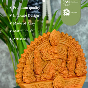 Sowpeace Handmade Terracotta Durga: Artisan Tabletop Decor - terracotta tabletop - Sowpeace - Sowpeace Handmade Terracotta Durga: Artisan Tabletop Decor - Terr - Terr - TT - THDS - Sowpeace