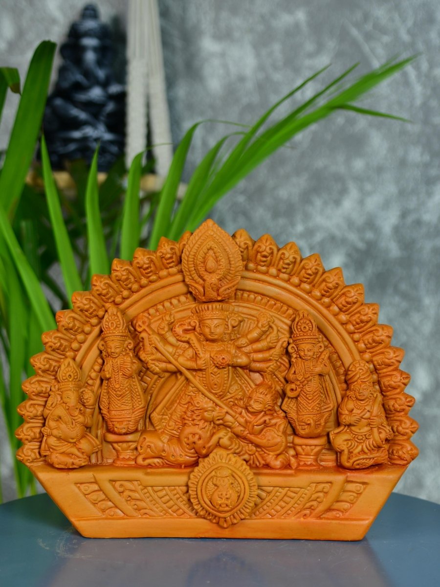 Sowpeace Handmade Terracotta Durga: Artisan Tabletop Decor - terracotta tabletop - Sowpeace - Sowpeace Handmade Terracotta Durga: Artisan Tabletop Decor - Terr - Terr - TT - THDS - Sowpeace