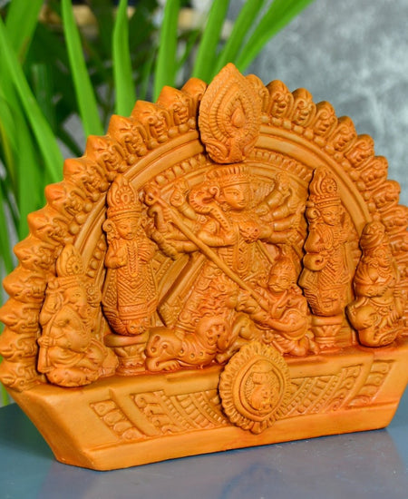 Sowpeace Handmade Terracotta Durga: Artisan Tabletop Decor