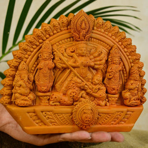 Sowpeace Handmade Terracotta Durga: Artisan Tabletop Decor - terracotta tabletop - Sowpeace - Sowpeace Handmade Terracotta Durga: Artisan Tabletop Decor - Terr - Terr - TT - THDS - Sowpeace