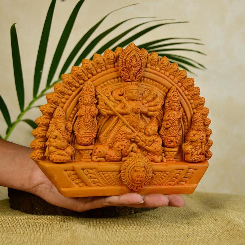 Sowpeace Handmade Terracotta Durga: Artisan Tabletop Decor