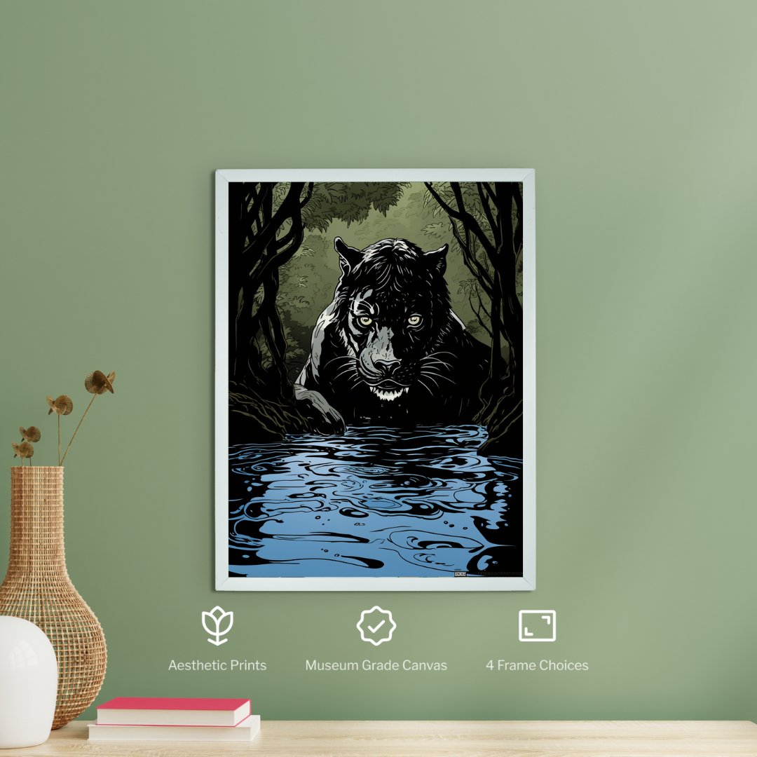 Sowpeace Harmony: Find Your Abstract Black Panther -Wall painting-Chitran by sowpeace-Sowpeace Harmony: Find Your Abstract Black Panther-CH-WRT-BP6-Sowpeace