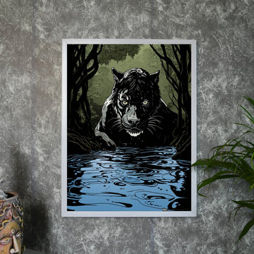 Sowpeace Harmony: Find Your Abstract Black Panther -Wall painting-Chitran by sowpeace-Sowpeace Harmony: Find Your Abstract Black Panther-CH-WRT-BP6-Sowpeace