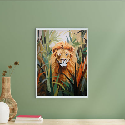 Sowpeace Harmony: Find Your Handcrafted Abstract Lion – Premium Indian-Inspired Canvas Art for Modern Home Decoration